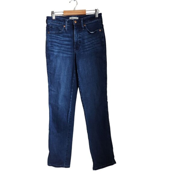 Madewell Curvy Stovepipe Jeans Womens 26T Blue‎ Straight Mid Rise Stretch 26x29" - Picture 1 of 12